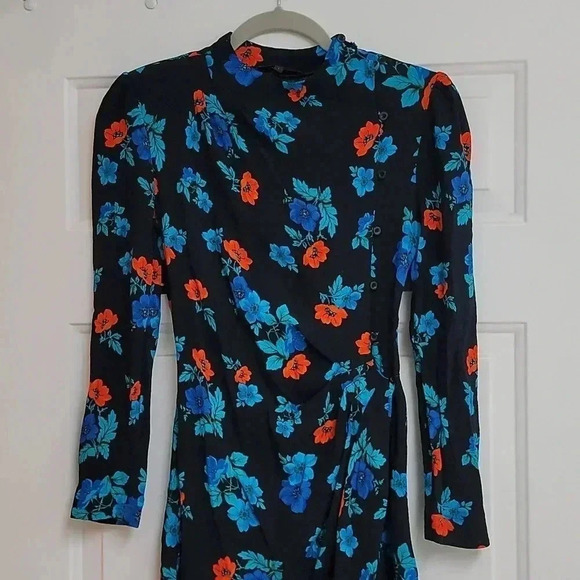 Maje Ripita Black Floral Print Dress - Picture 3 of 13